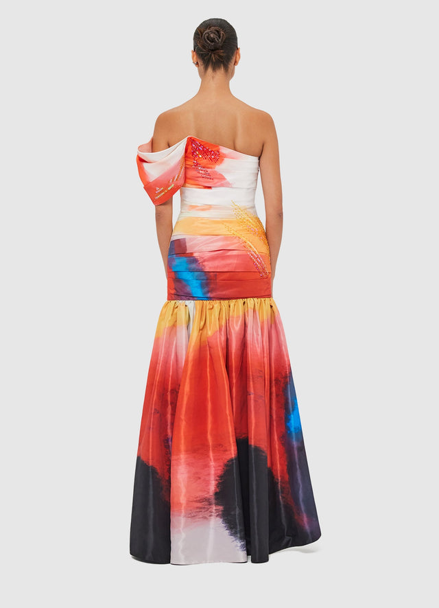 Exclusive Leo Lin Elsa One Shoulder Gown - Reminiscence Print