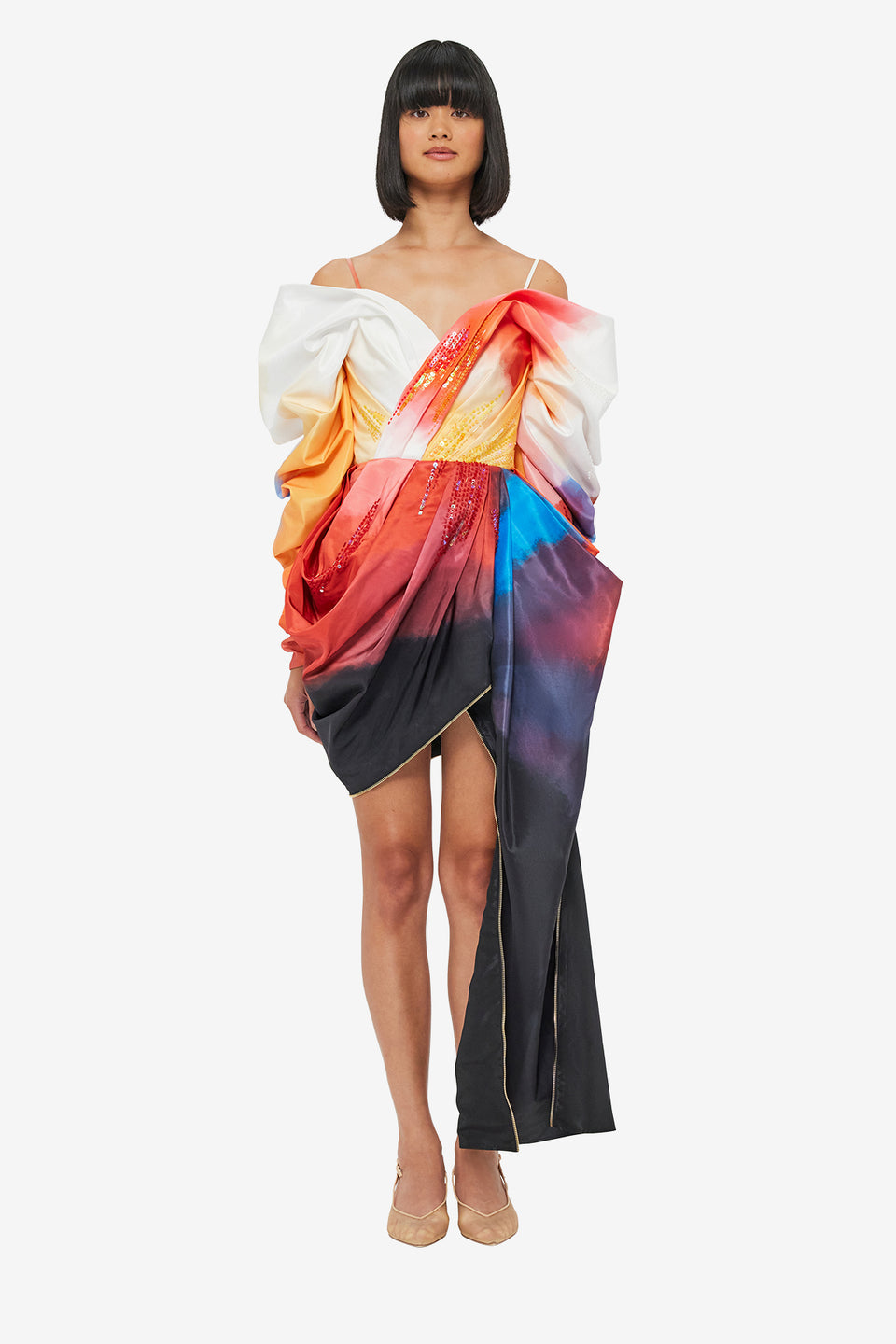 Exclusive LEO LIN Danielle Draped Mini Dress - Reminiscence Print