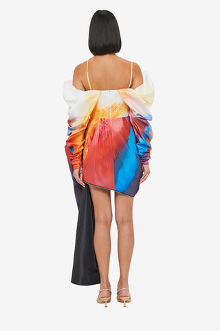 Exclusive LEO LIN Danielle Draped Mini Dress - Reminiscence Print