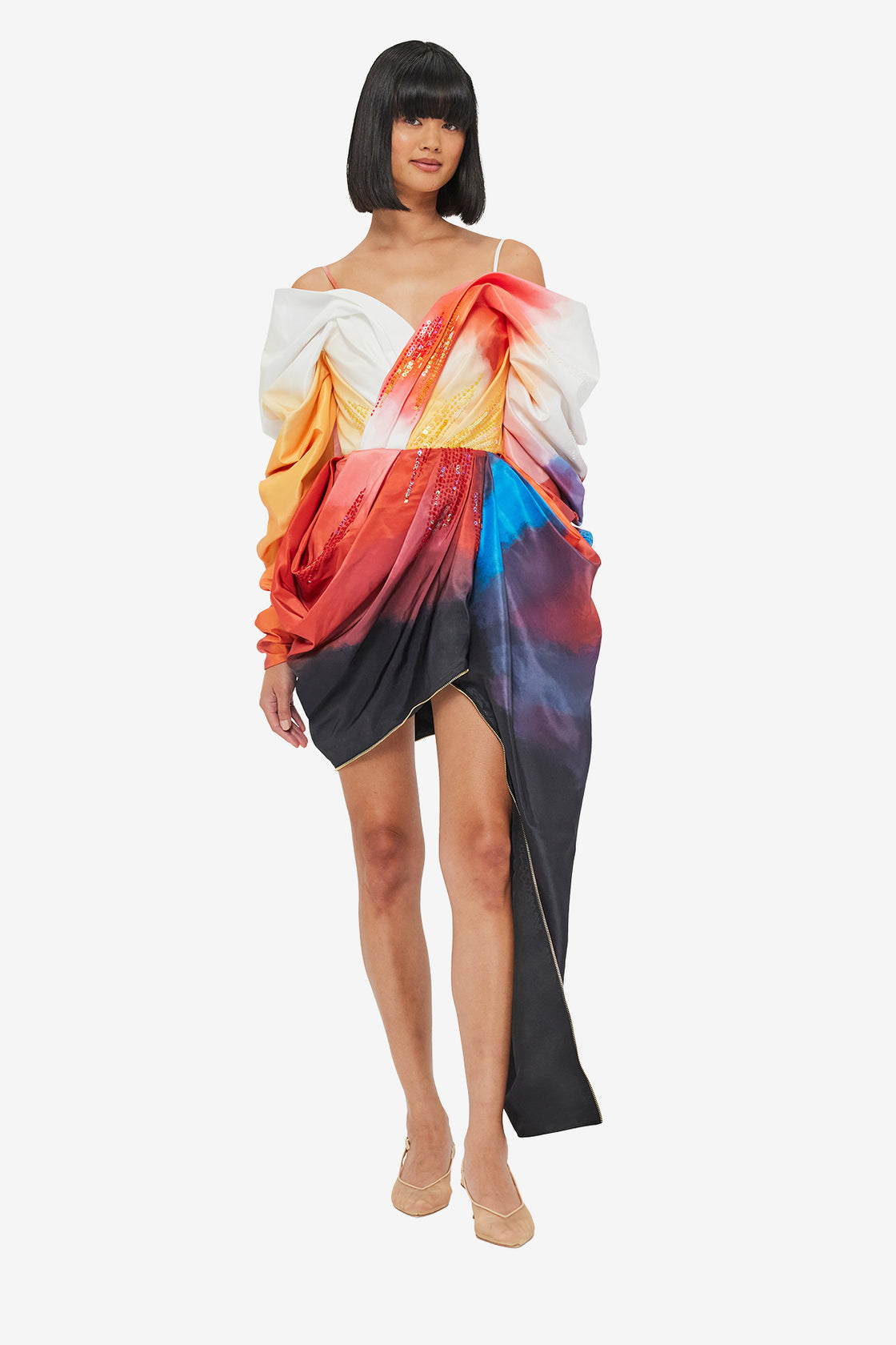 Exclusive LEO LIN Danielle Draped Mini Dress - Reminiscence Print