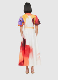 Exclusive Leo Lin Bianca Short Sleeve Midi Dress - Reminiscence Print