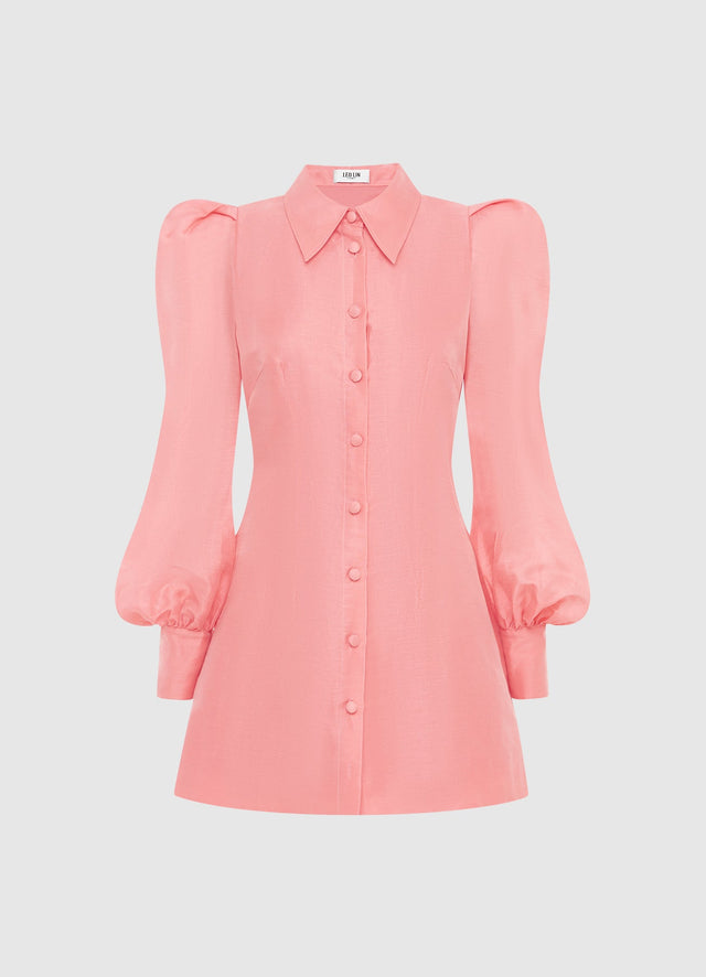 Exclusive Leo Lin Lana Structured Shoulder Mini Dress - Strawberry Pink