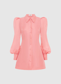 Exclusive Leo Lin Lana Structured Shoulder Mini Dress - Strawberry Pink