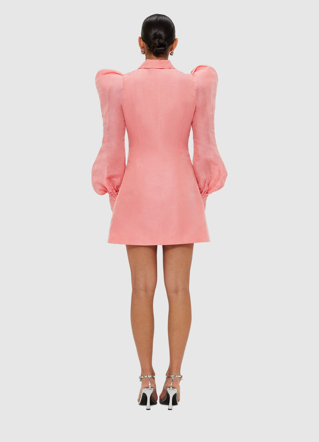 Exclusive Leo Lin Lana Structured Shoulder Mini Dress - Strawberry Pink