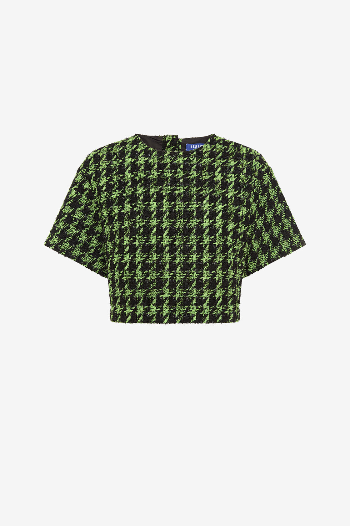 Exclusive LEO LIN Indie Tweed Sleeve Top - Houndstooth