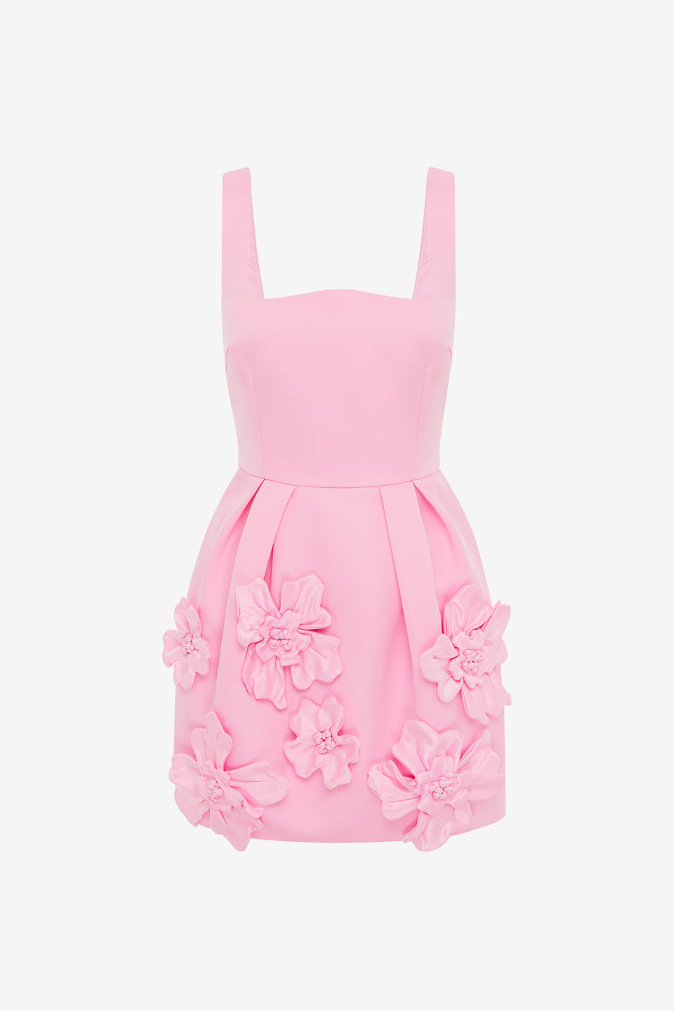 Exclusive LEO LIN Piper Floral Applique Bell Shape Mini Dress - Baby Pink