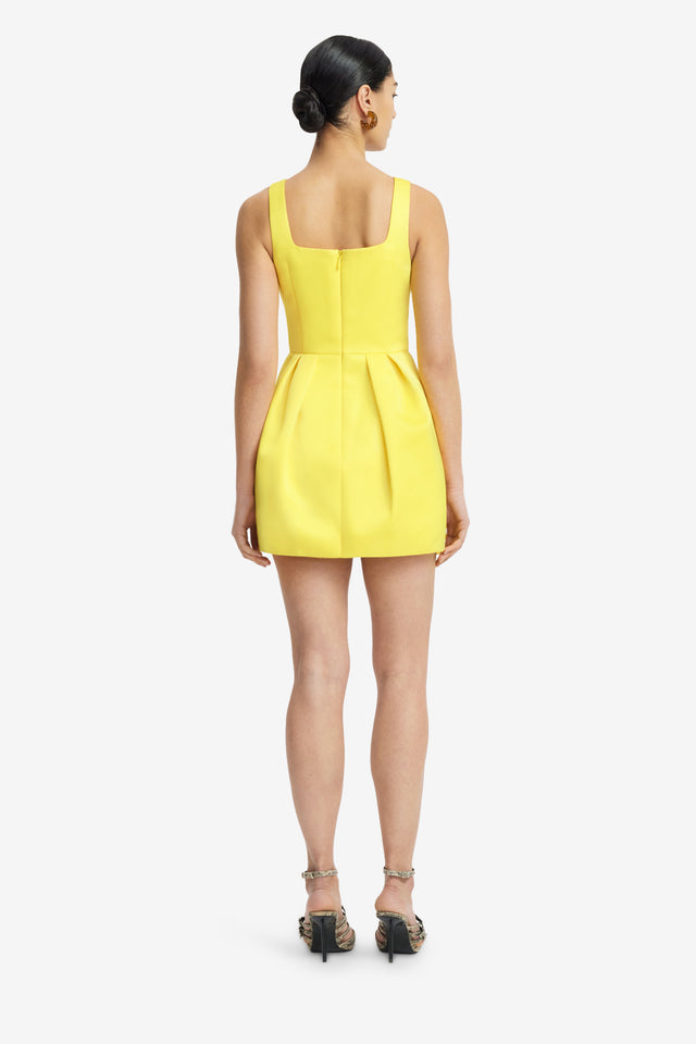 Exclusive LEO LIN Piper Floral Applique Bell Shape Mini Dress - Sunshine