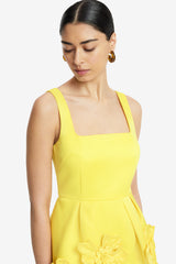 Piper Floral Appliqué Bell Shape Mini Dress - Sunshine Dress Mini