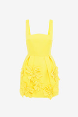 Piper Floral Appliqué Bell Shape Mini Dress - Sunshine Dress Mini