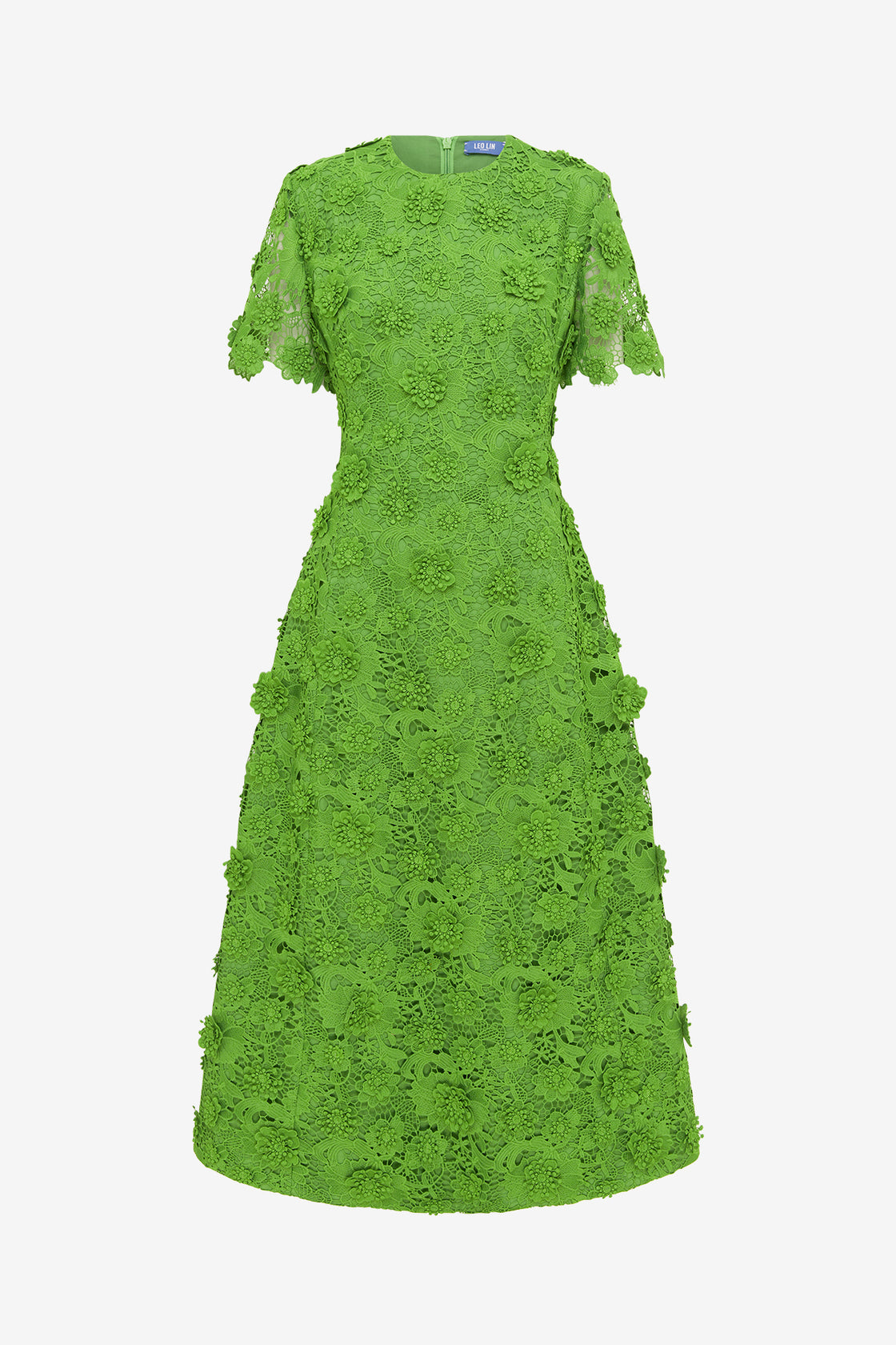 Caroline Lace Short Sleeve Midi Dress - Fern LEO LIN Caroline Lace Short Sleeve Midi Dress - Fern LEO LIN