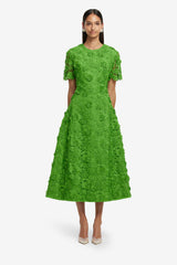 Caroline Lace Short Sleeve Midi Dress - Fern Dress Midi