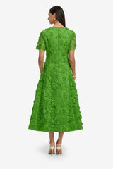 Caroline Lace Short Sleeve Midi Dress - Fern Dress Midi