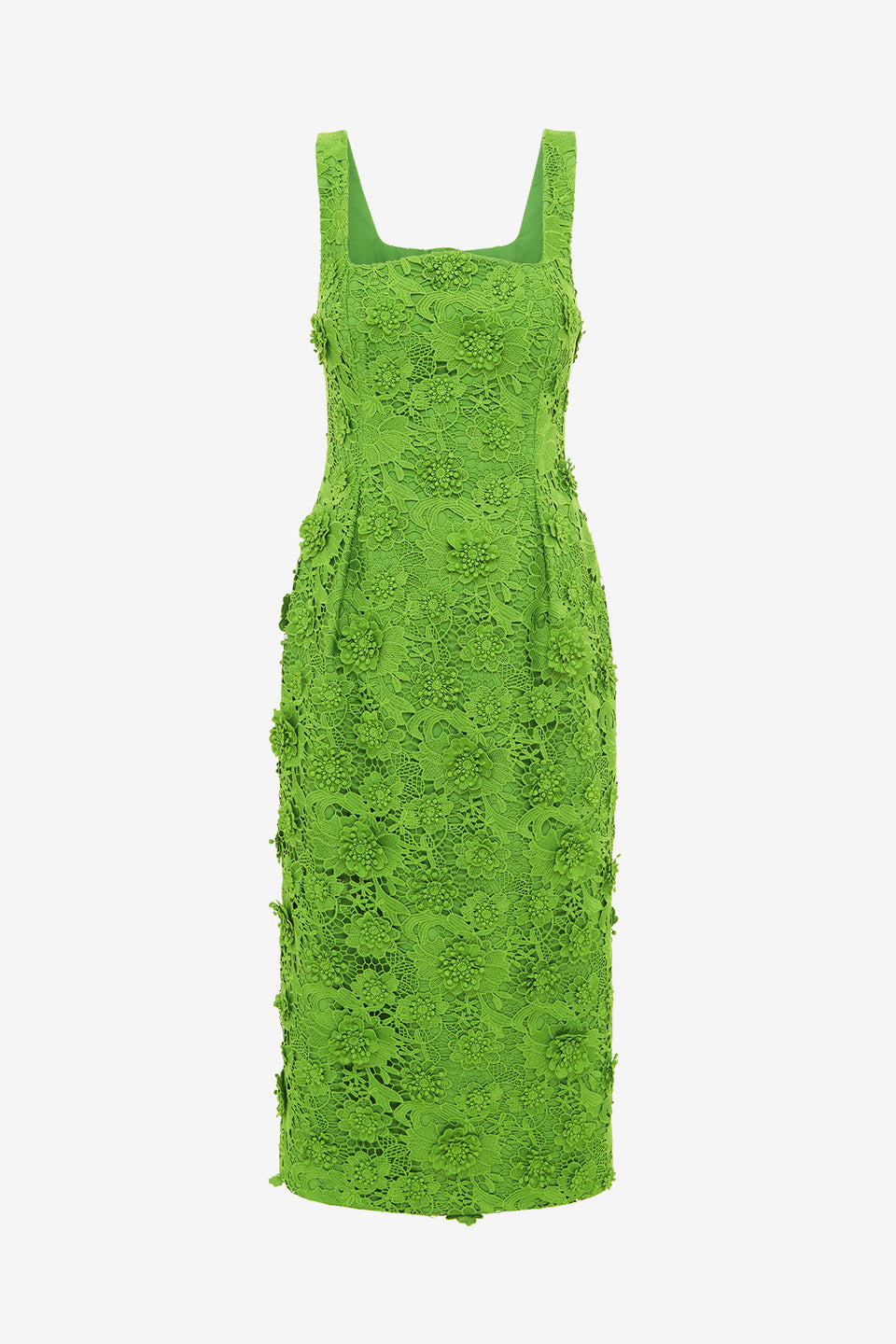 Exclusive LEO LIN Larissa Lace Midi Dress - Fern