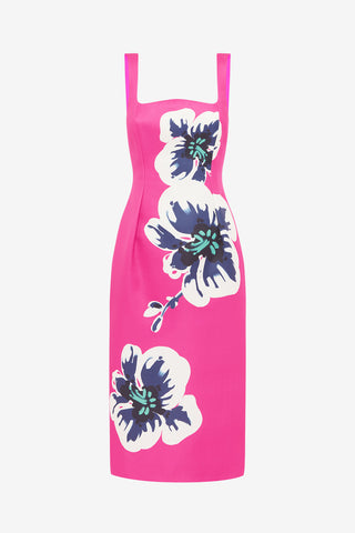 Exclusive LEO LIN Larissa Midi Dress - Orchid Print