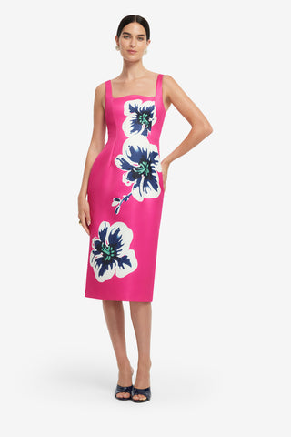 Exclusive LEO LIN Larissa Midi Dress - Orchid Print