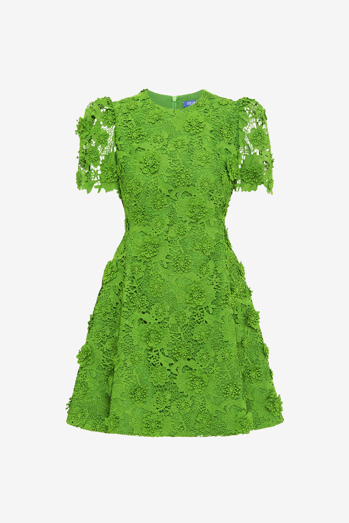 Exclusive LEO LIN Elyse Lace Short Sleeve Mini Dress - Fern