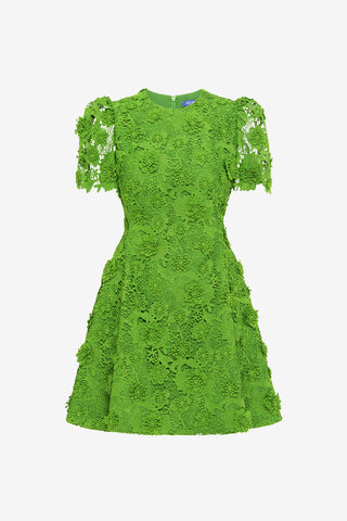 Exclusive LEO LIN Elyse Lace Short Sleeve Mini Dress - Fern