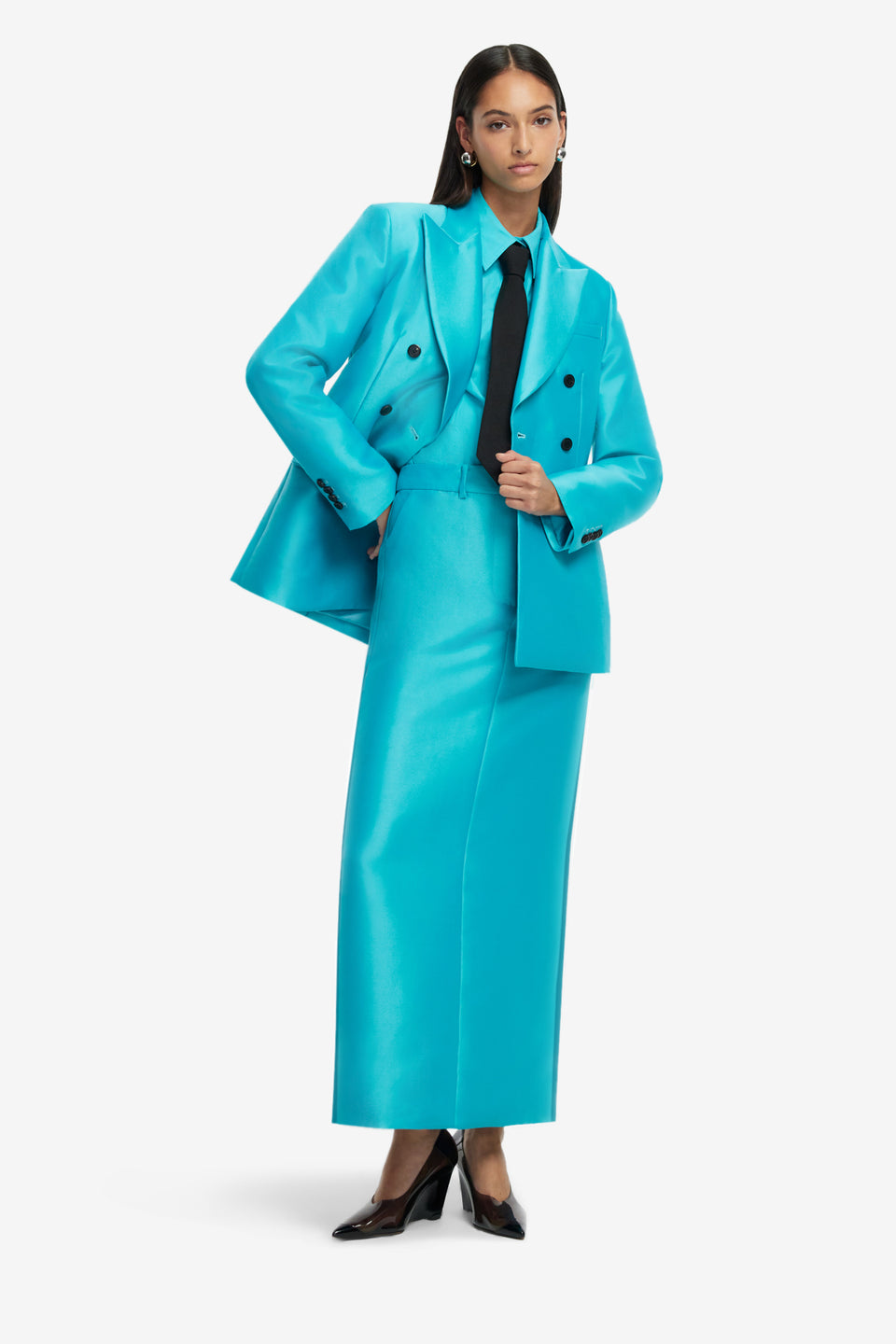 Exclusive LEO LIN Eve Maxi Skirt - Aqua