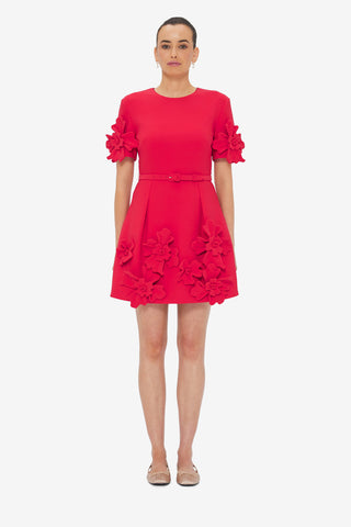 Exclusive LEO LIN Aurelie Floral Appliqué Mini Dress - Rosa