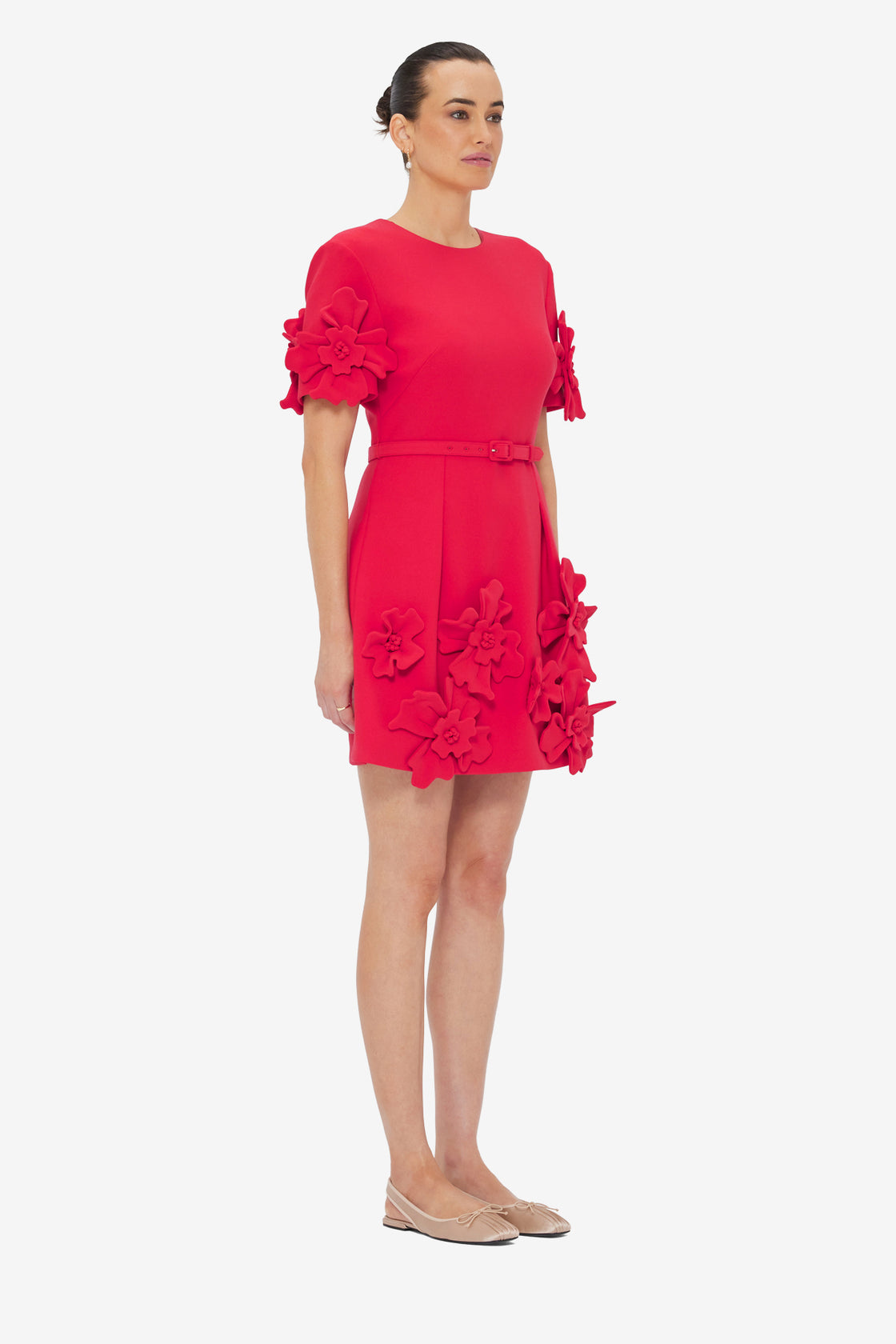 Exclusive LEO LIN Aurelie Floral Appliqué Mini Dress - Rosa