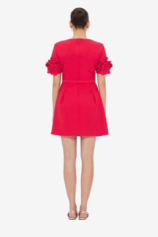 Aurelie Floral Appliqu Mini Dress - Rosa LEO LIN Aurelie Floral Appliqu Mini Dress - Rosa LEO LIN