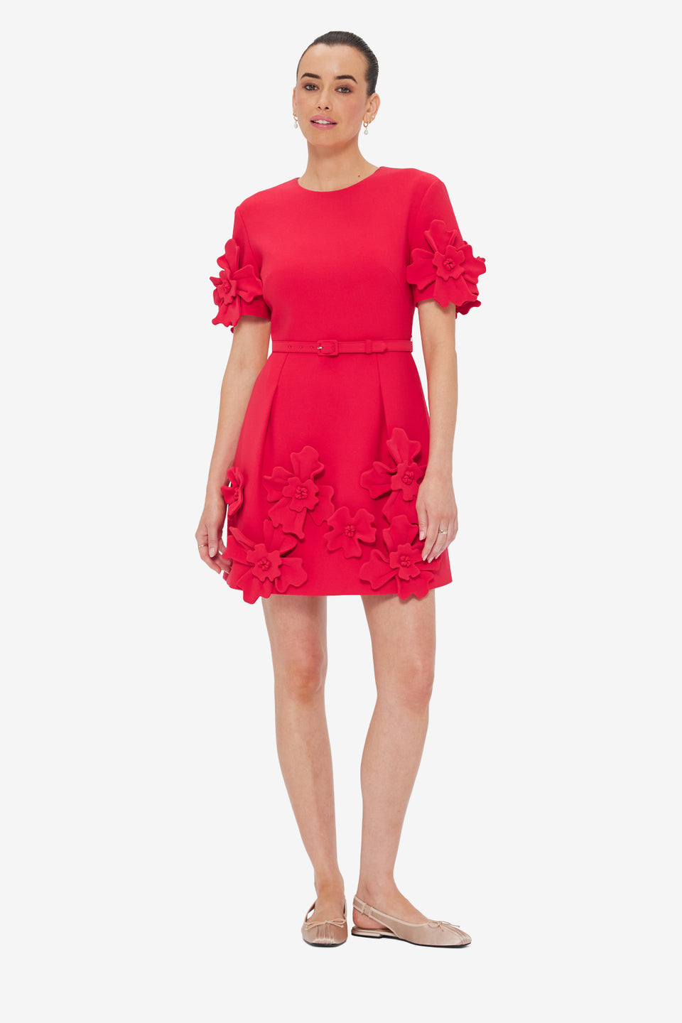 Exclusive LEO LIN Aurelie Floral Appliqué Mini Dress - Rosa