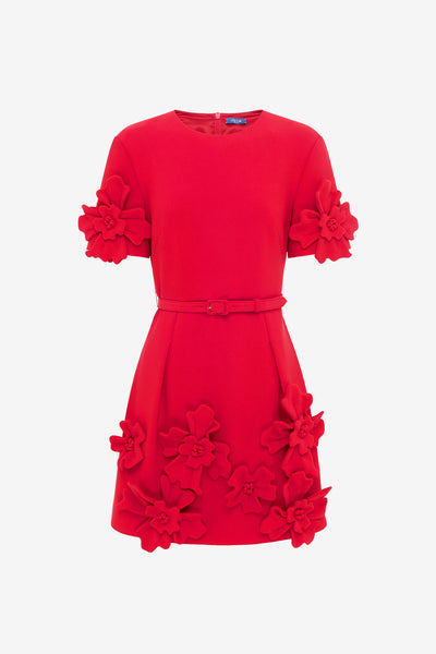 chinese dress ladies Aurelie Appliqué Short Sleeve Mini Dress