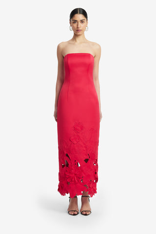 Exclusive LEO LIN Rayna Appliqué Bustier Maxi Dress - Rosa
