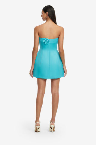 Exclusive LEO LIN Rosario Petal Bustier Mini Dress - Aqua