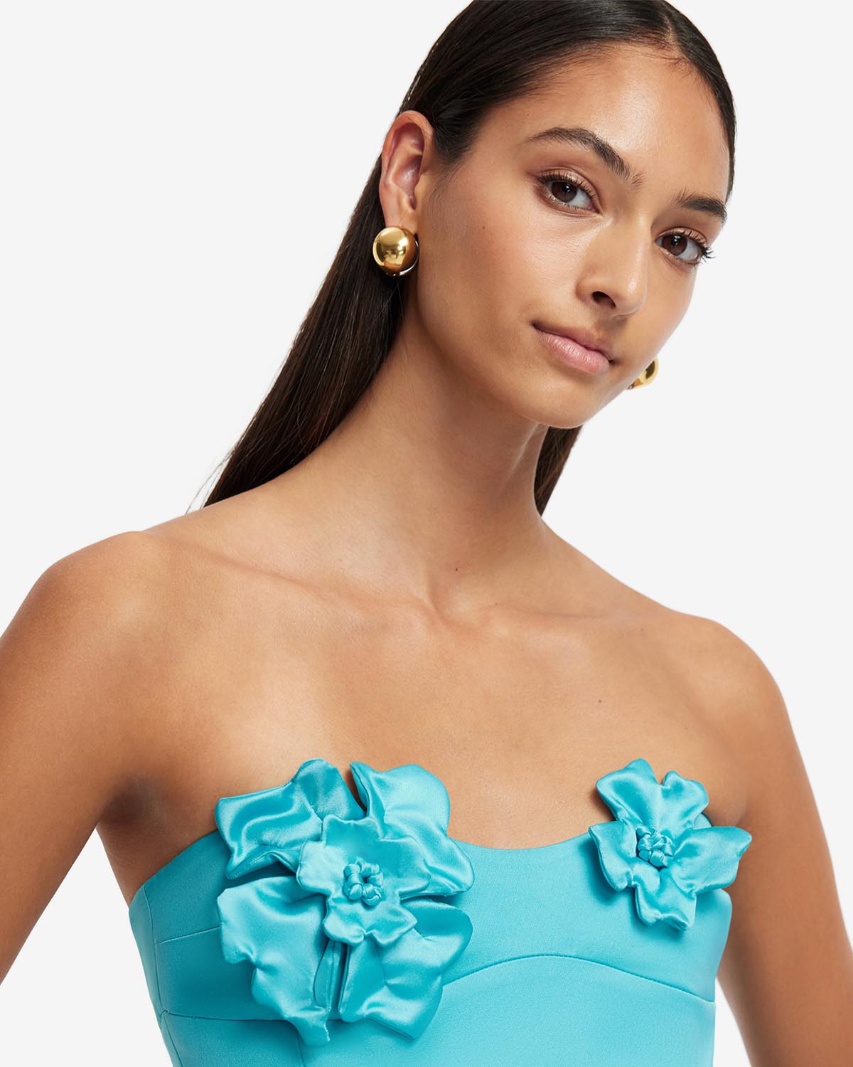 leo lin rosario tweed petal bustier mini dress LEO LIN Rosario Tweed Petal Bustier Mini Dress in Yellow