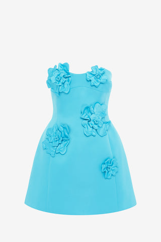 Exclusive LEO LIN Rosario Petal Bustier Mini Dress - Aqua