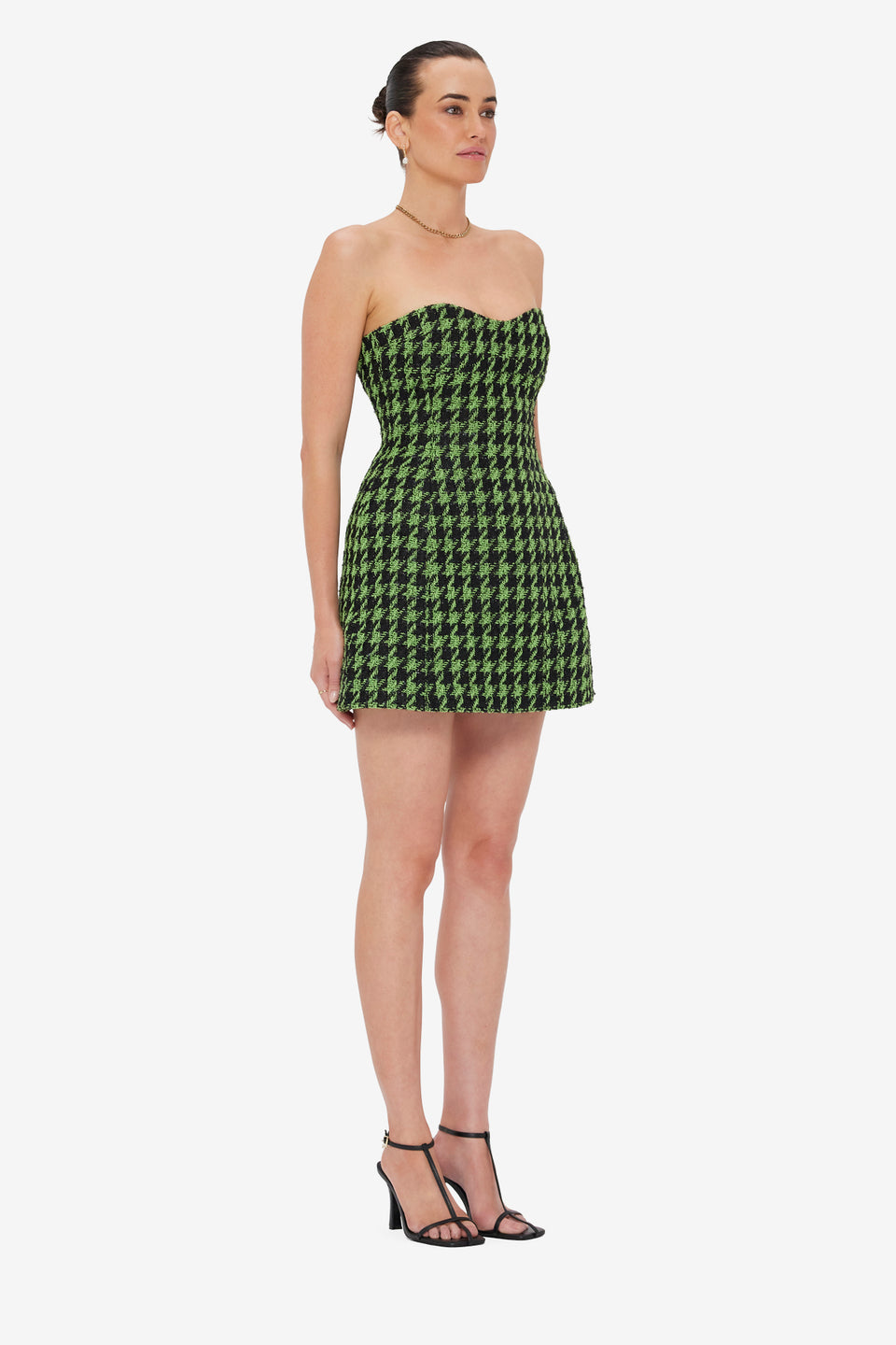Exclusive LEO LIN Rosario Tweed Mini Dress - Houndstooth