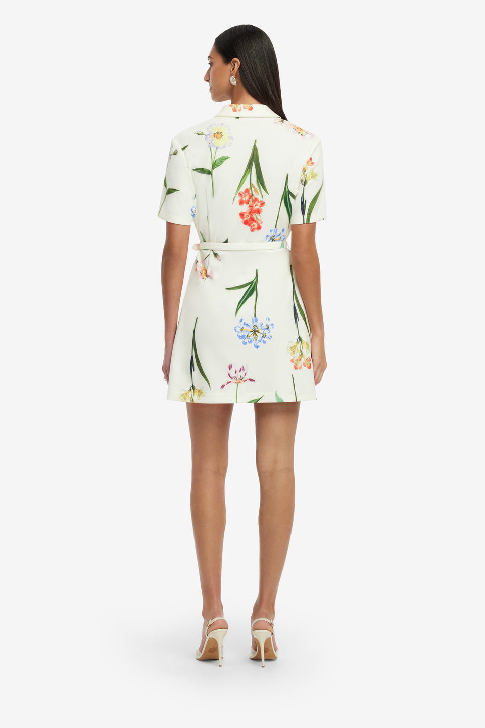Exclusive LEO LIN Brigitte Mini Dress - Botanical Print in Snow