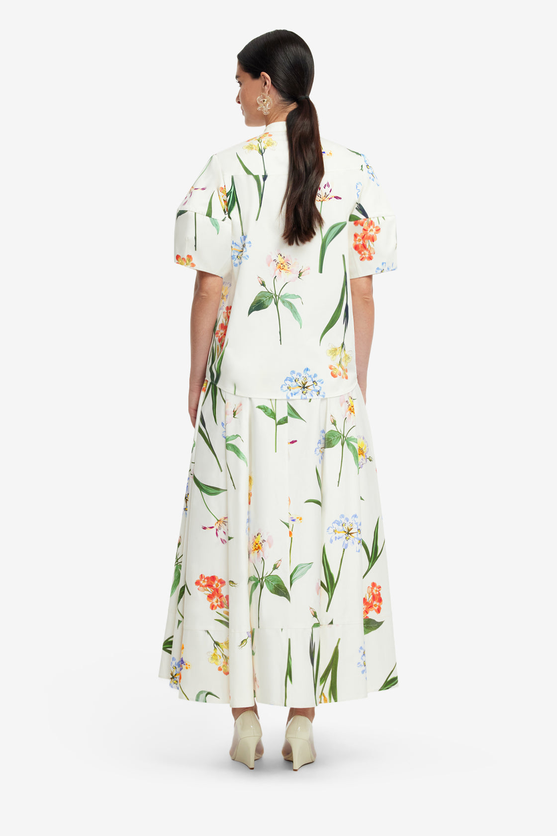 Exclusive LEO LIN Jemma Blouse - Botanical Print in Snow