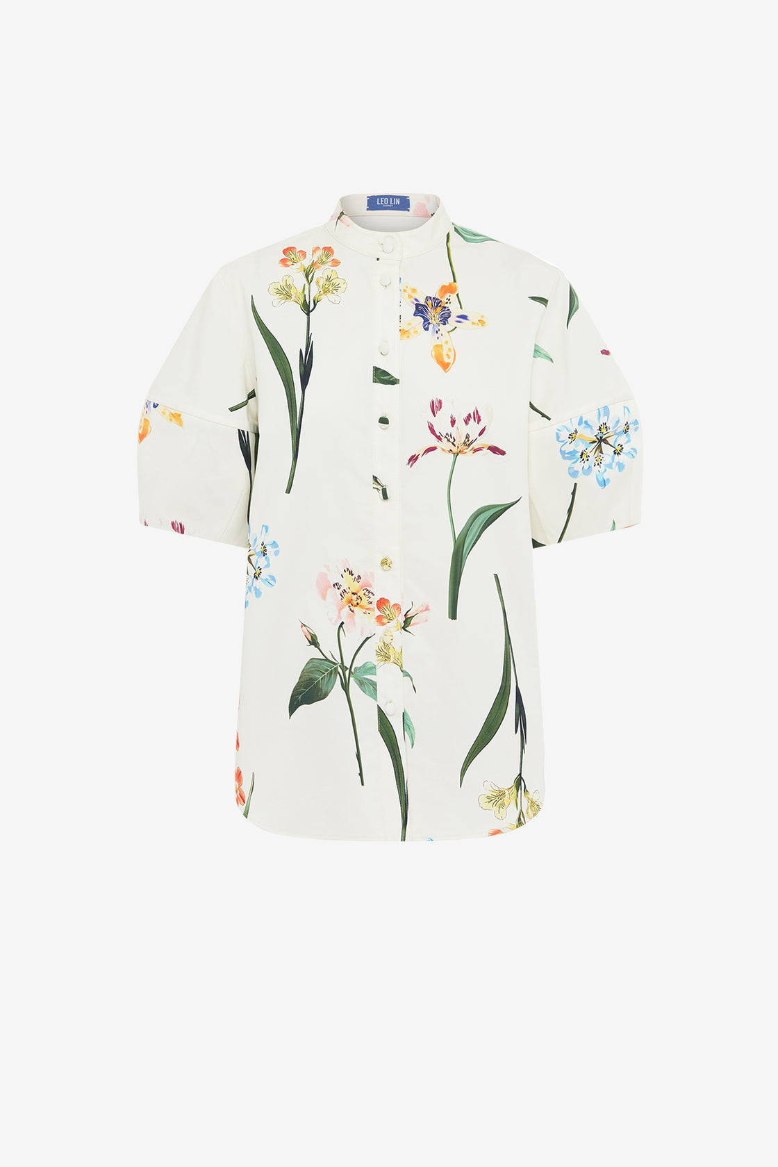 Exclusive LEO LIN Jemma Blouse - Botanical Print in Snow