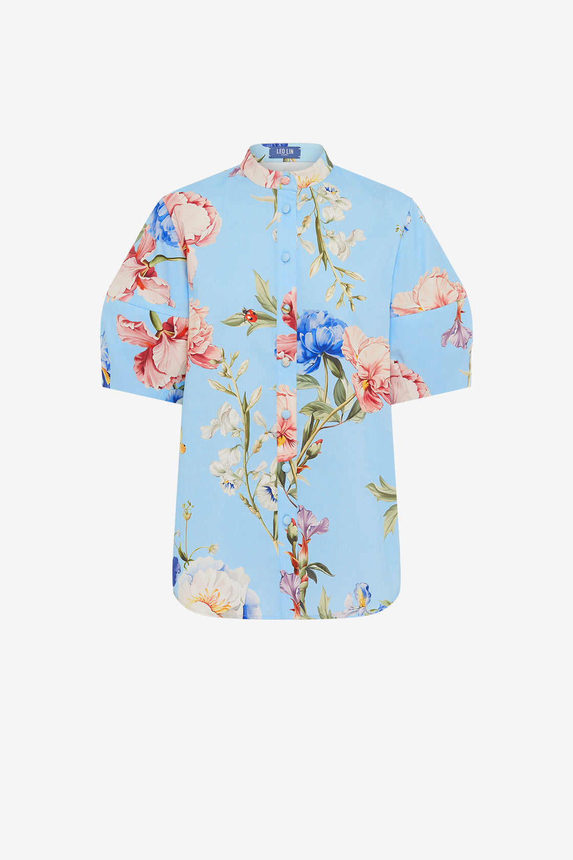 Exclusive LEO LIN Jemma Blouse - Garden Print in Baby Blue