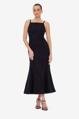Regina Tweed Midi Dress - Ebony Dress Midi