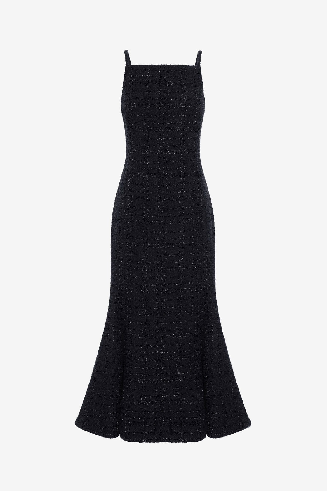 Exclusive LEO LIN Regina Tweed Midi Dress - Ebony
