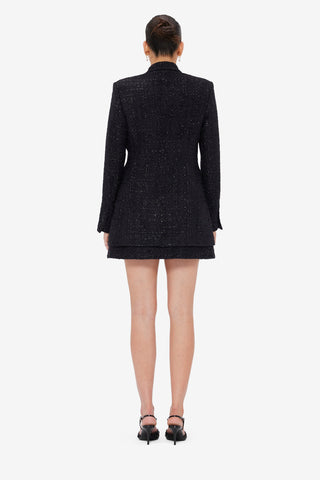 Exclusive LEO LIN Jazlyn Tweed Blazer - Ebony