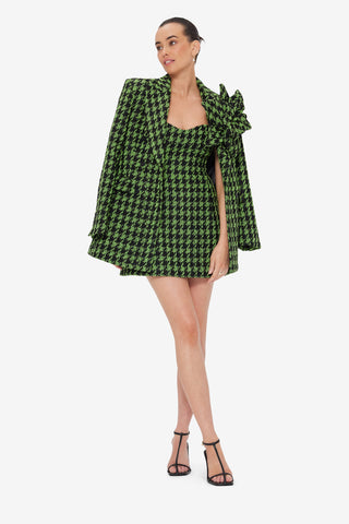 Exclusive LEO LIN Jazlyn Tweed Blazer - Houndstooth