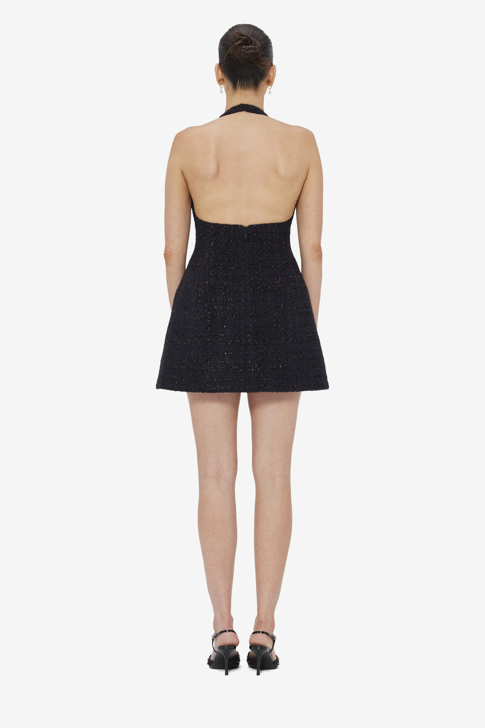 Exclusive LEO LIN Jessie Halterneck Mini Dress - Ebony