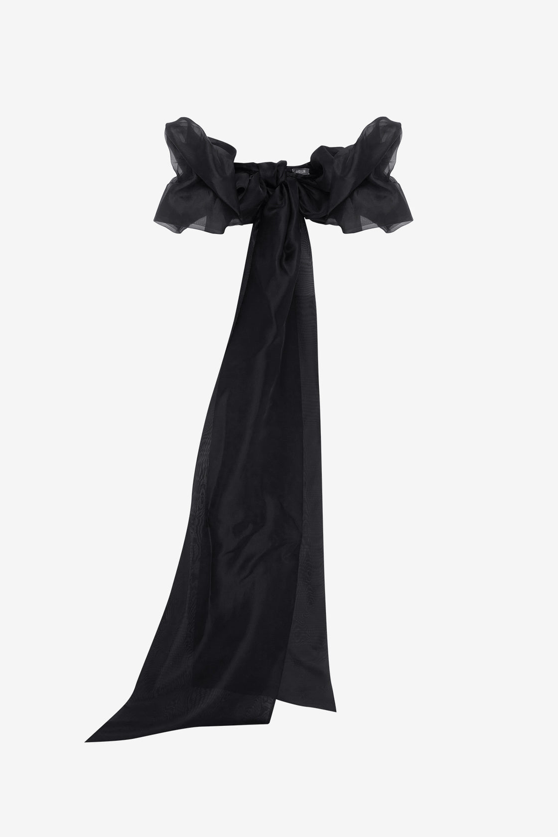 Exclusive LEO LIN Leonora Organza Puff Sleeve Cape - Ebony