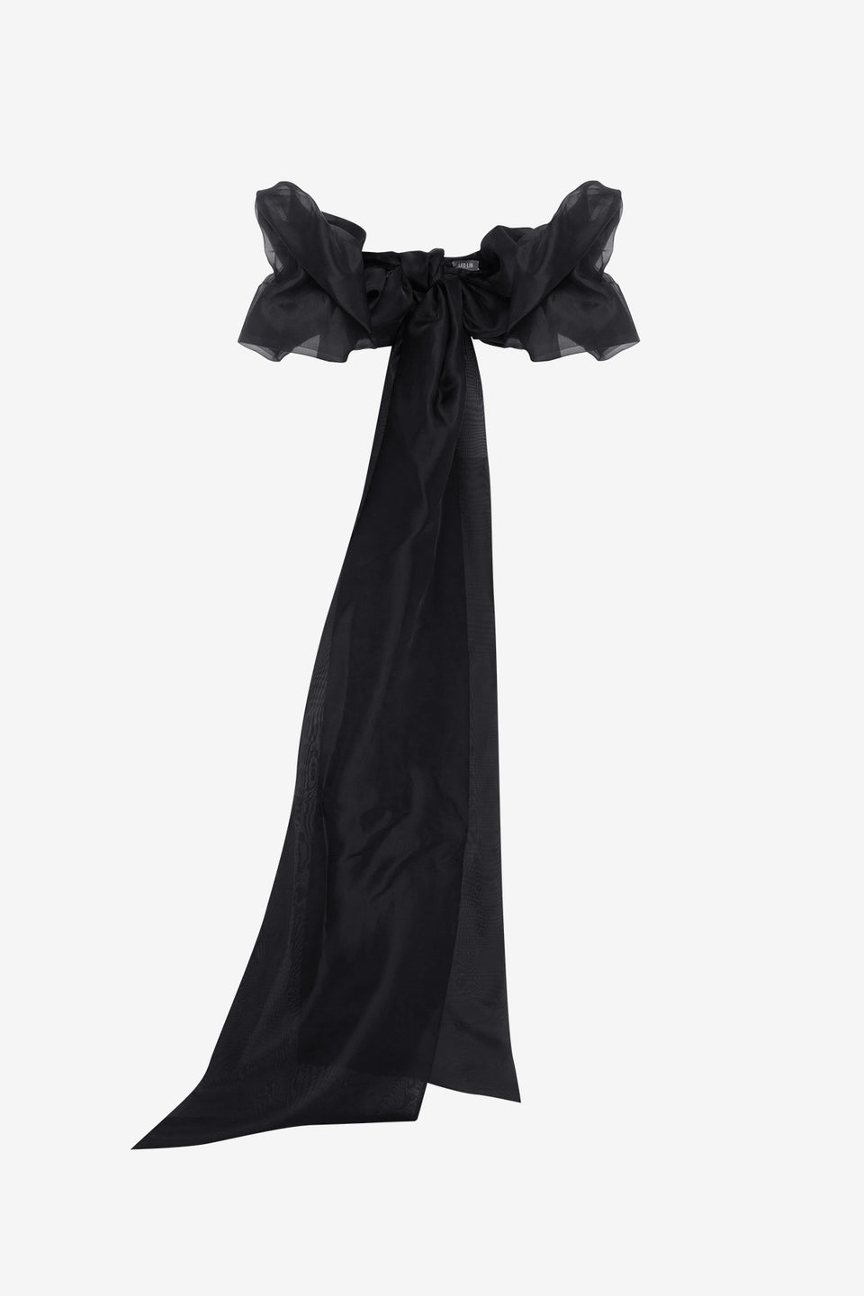 Exclusive LEO LIN Leonora Organza Puff Sleeve Cape - Ebony
