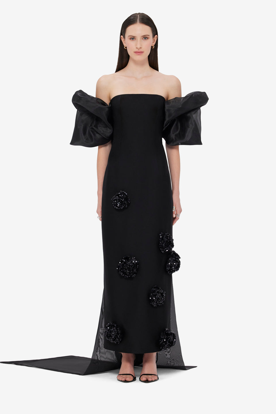 Exclusive LEO LIN Rayna Maxi Dress & Cape Set - Ebony