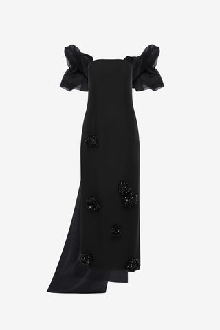 Exclusive LEO LIN Rayna Maxi Dress & Cape Set - Ebony