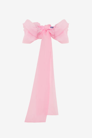 Exclusive LEO LIN Leonora Organza Puff Sleeve Cape - Baby Pink