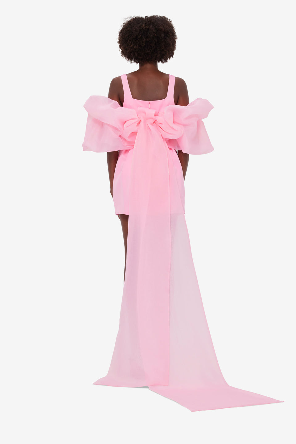 Exclusive LEO LIN Leonora Organza Puff Sleeve Cape - Baby Pink