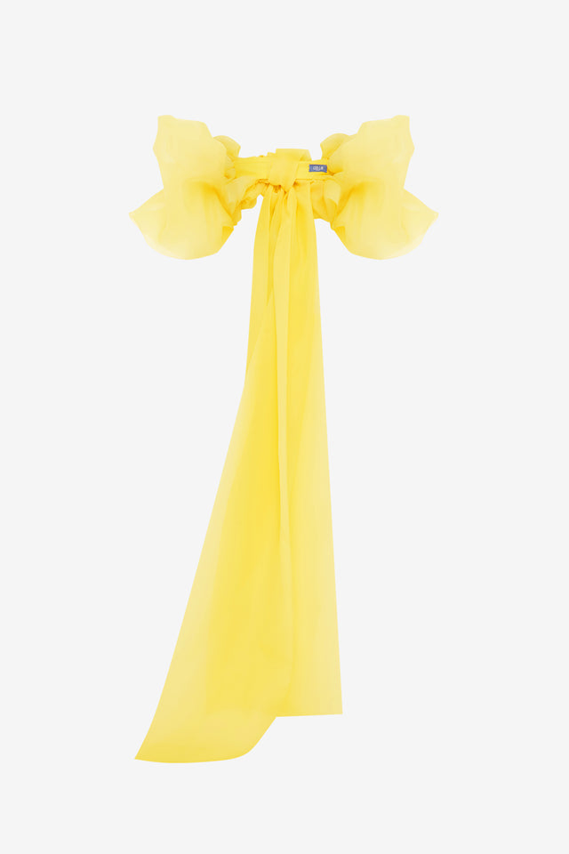 Exclusive LEO LIN Leonora Organza Puff Sleeve Cape - Sunshine