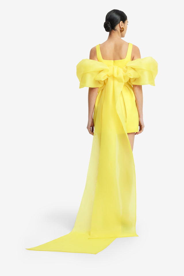 Exclusive LEO LIN Leonora Organza Puff Sleeve Cape - Sunshine