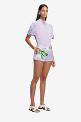 Olivianne Shorts - Lily Blossom Print in Lilac Shorts